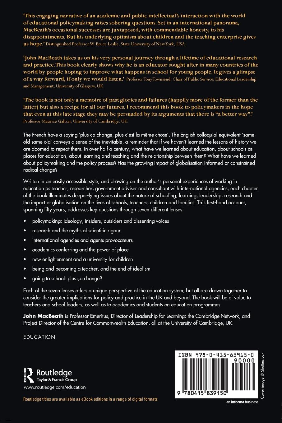 Rückseitencover Education and Schooling