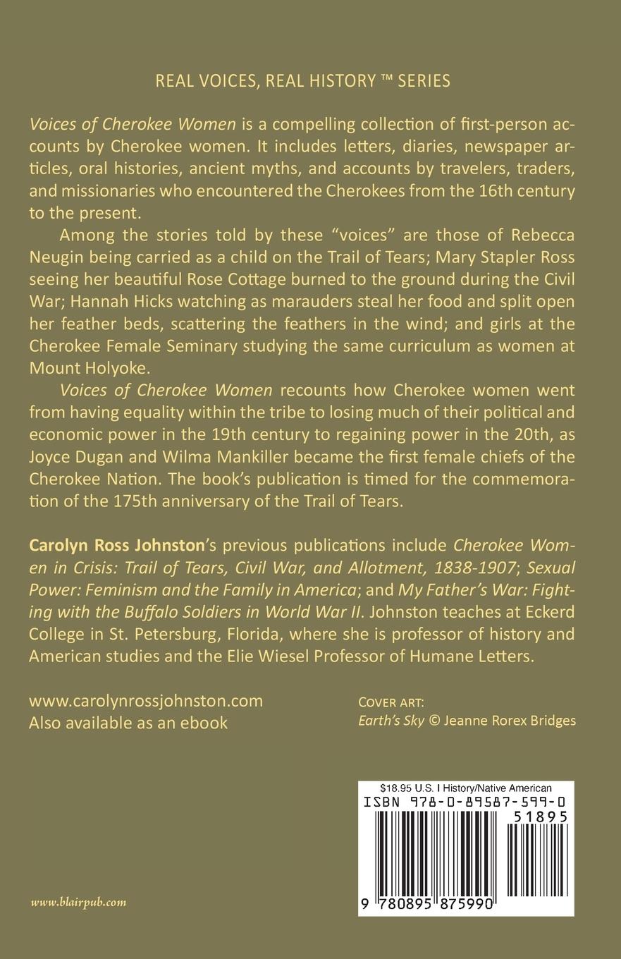 Rückseitencover Voices of Cherokee Women