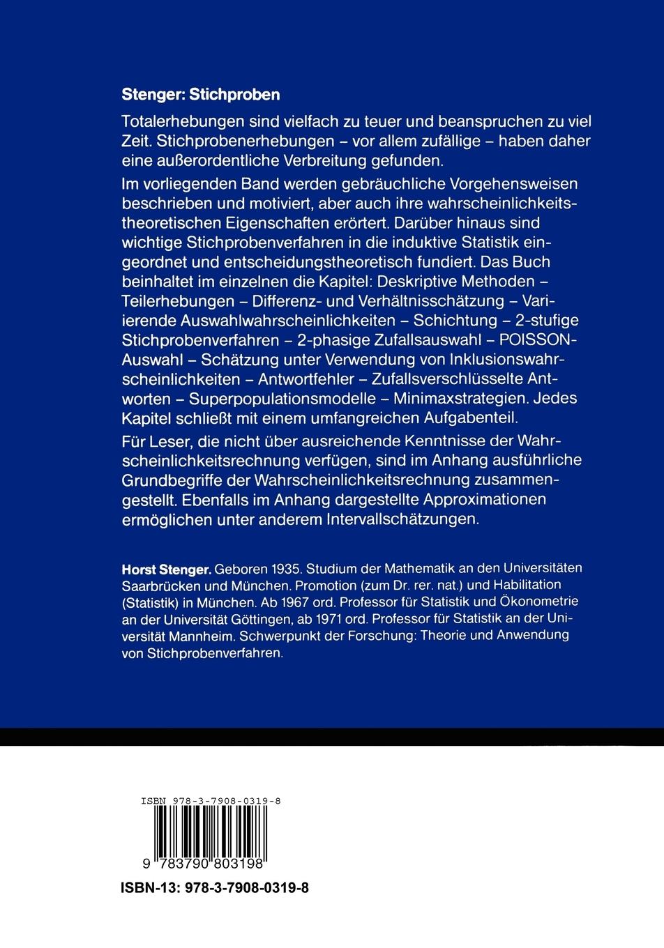 Rückseitencover Stichproben