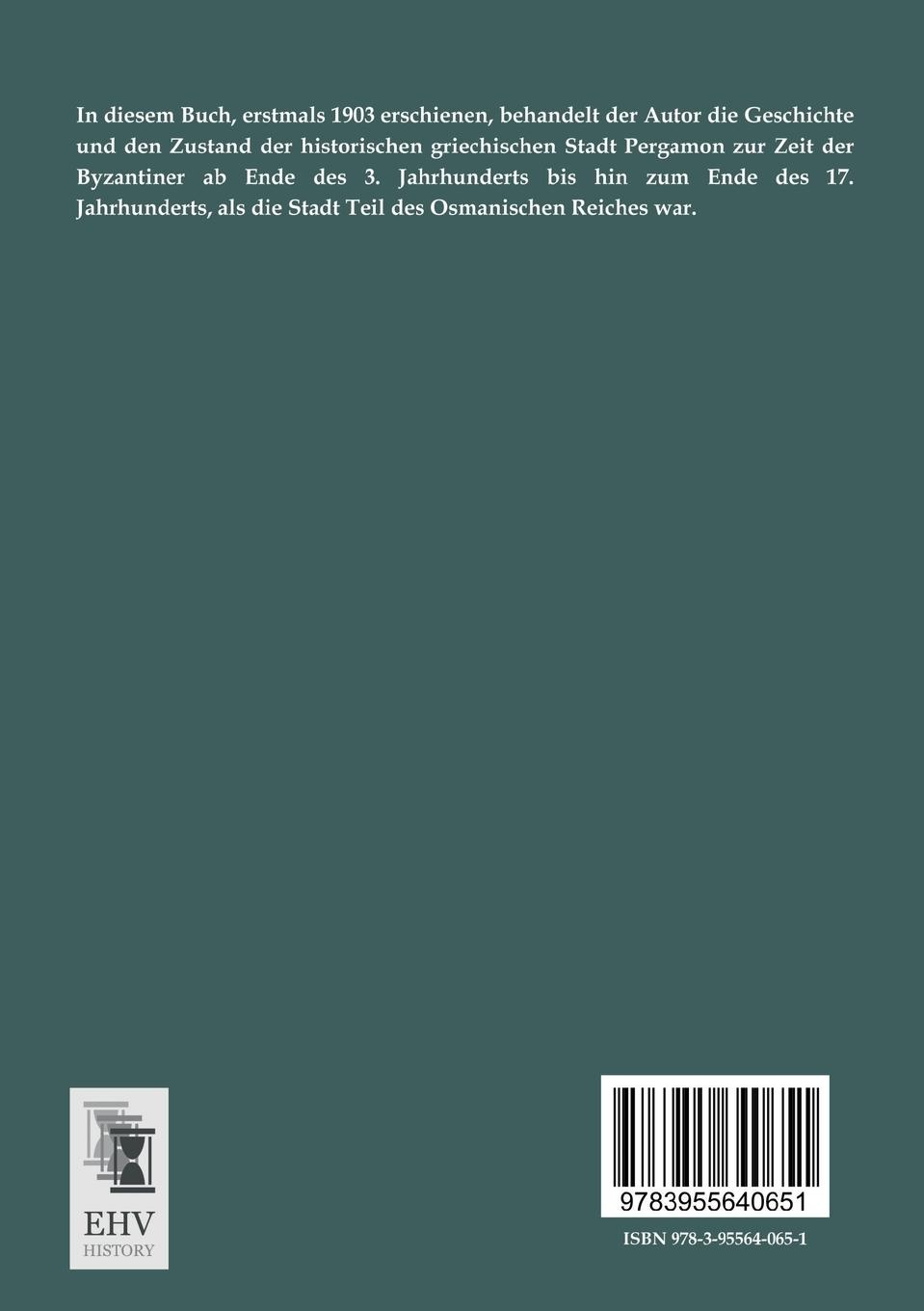 Rückseitencover Pergamon unter Byzantinern und Osmanen