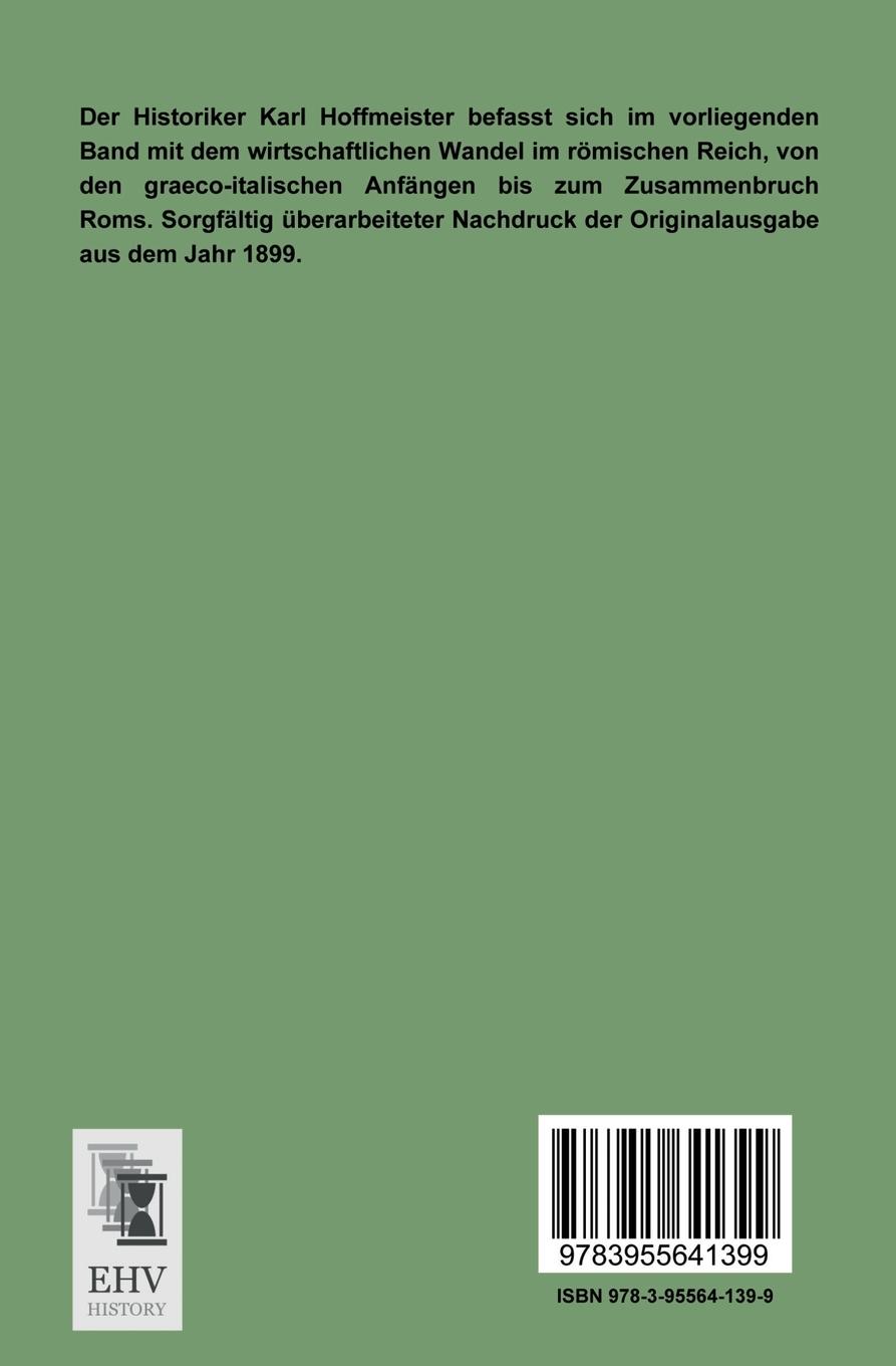 Rückseitencover Die wirtschaftliche Entwicklung Roms