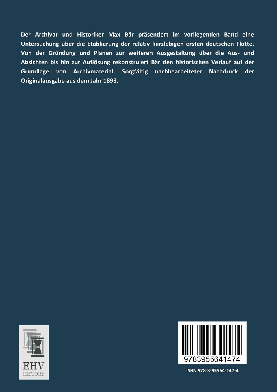 Rückseitencover Die deutsche Flotte von 1848-1852