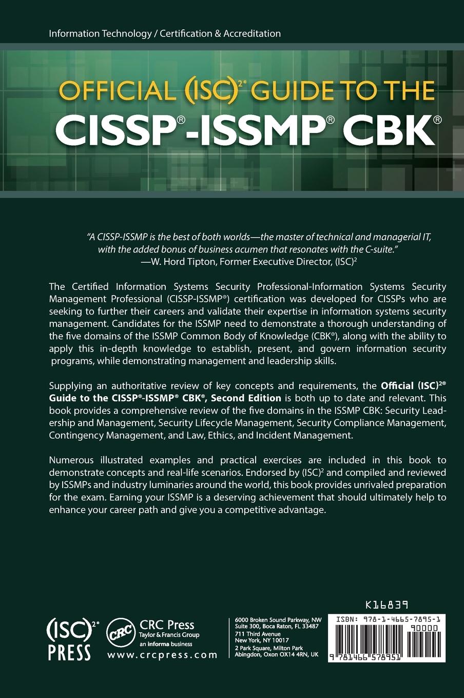 Rückseitencover Official (ISC)2 Guide to the CISSP-ISSMP CBK