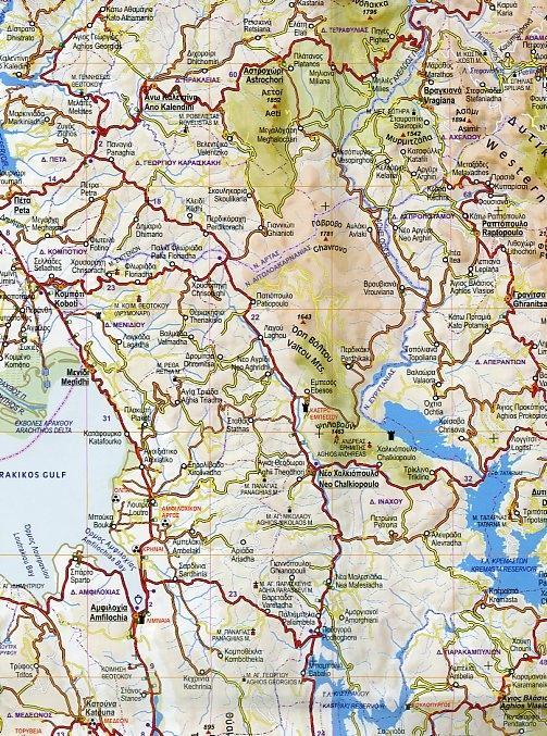 Beispielinhalt (Bild) Griechenland Mitte - Thessalien - Epirus  1 : 250 000