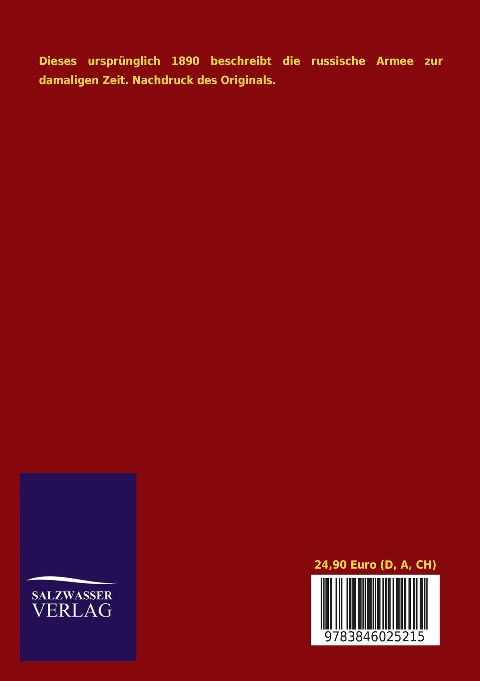 Rückseitencover Die russische Armee in Krieg und Frieden