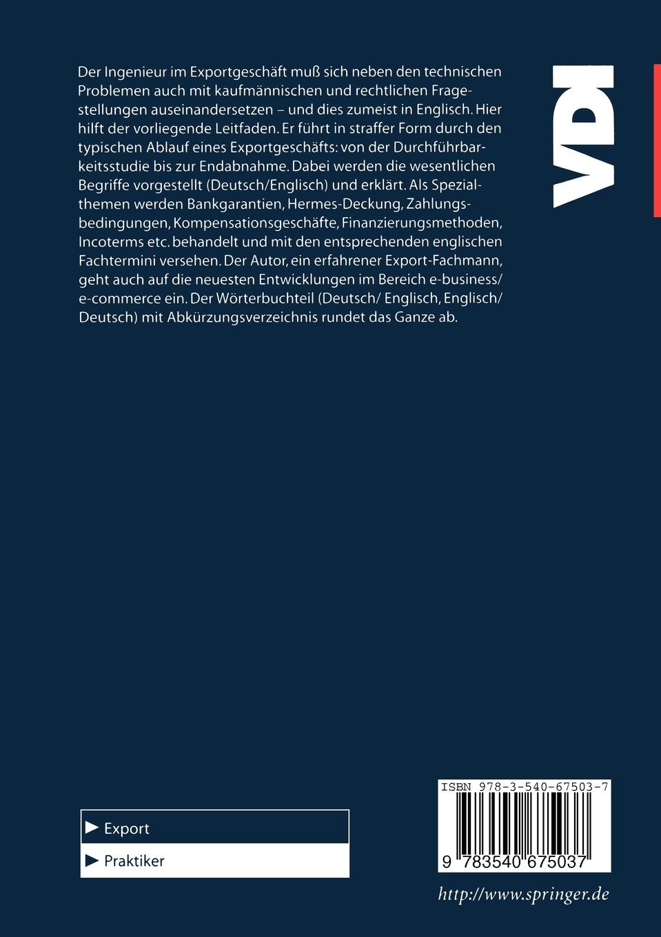 Rückseitencover Exportgeschäft von A-Z