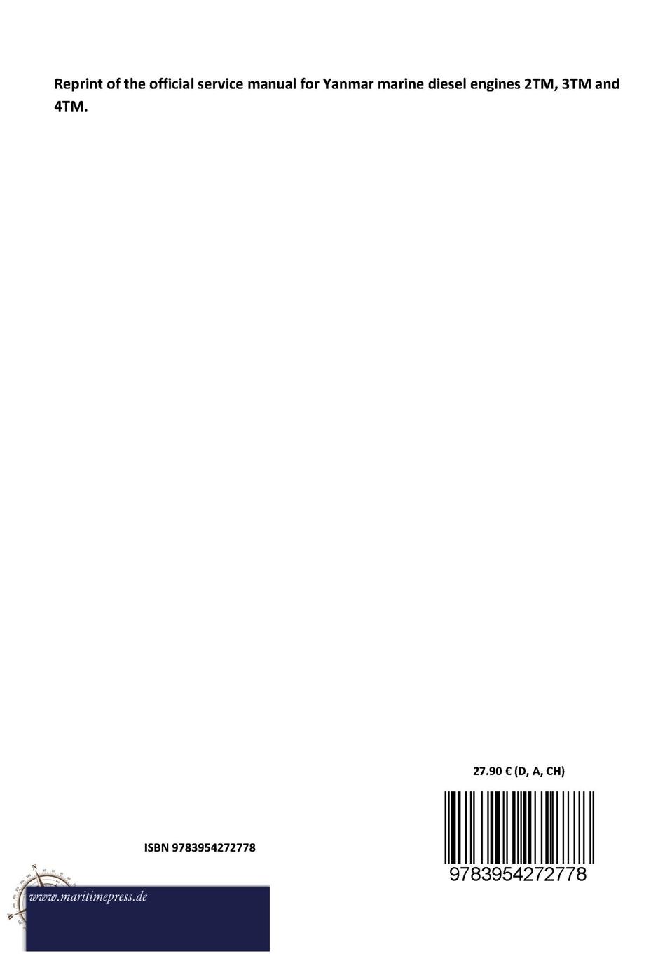 Rückseitencover YANMAR MARINE DIESEL ENGINE 2TM, 3TM, 4TM