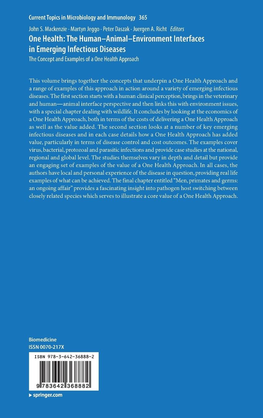 Rückseitencover One Health: The Human-Animal-Environment Interfaces in Emerging Infectious Diseases