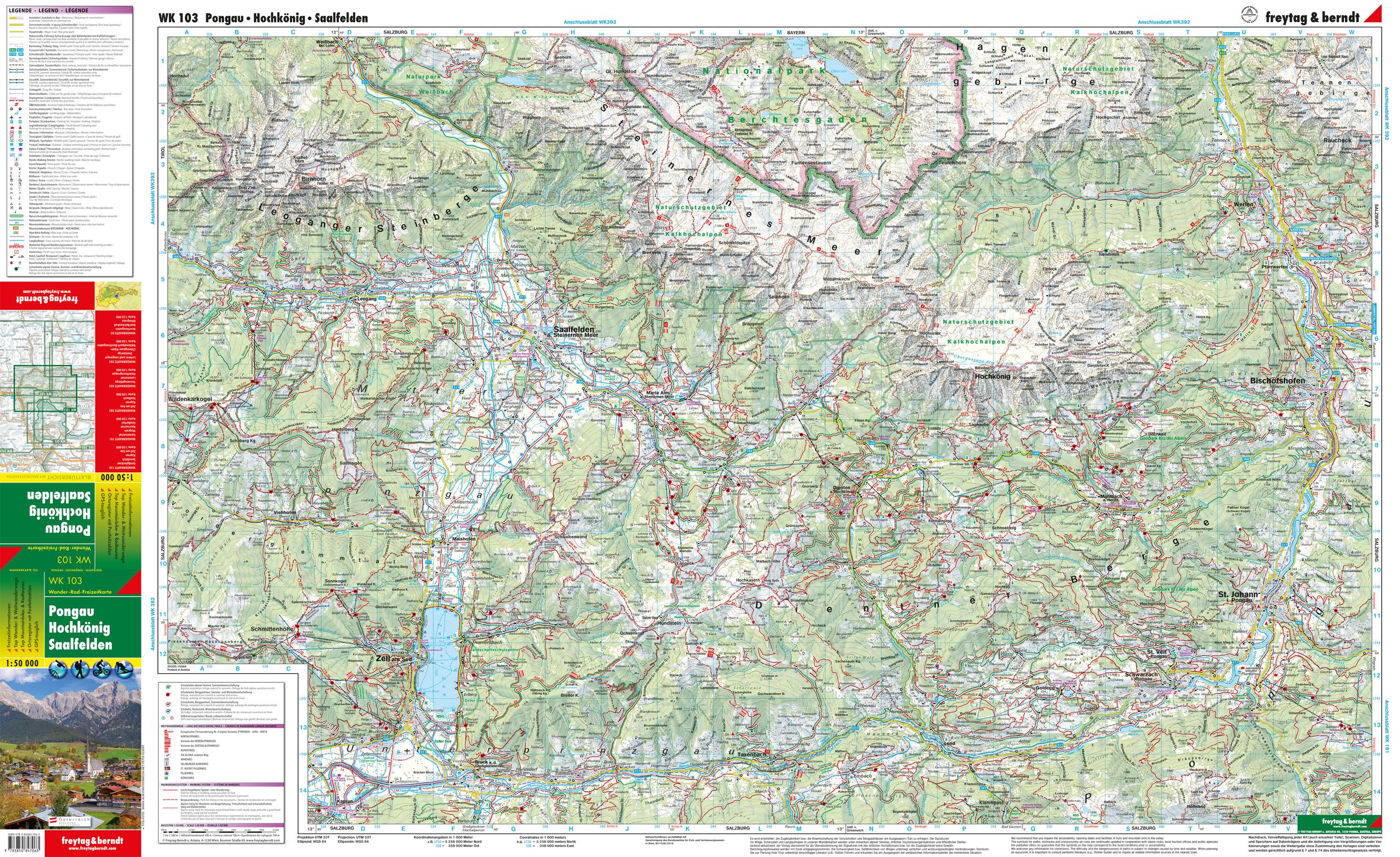 Beispielinhalt (Bild) Pongau, Hochkönig, Saalfelden 1 : 50 000. WK 103