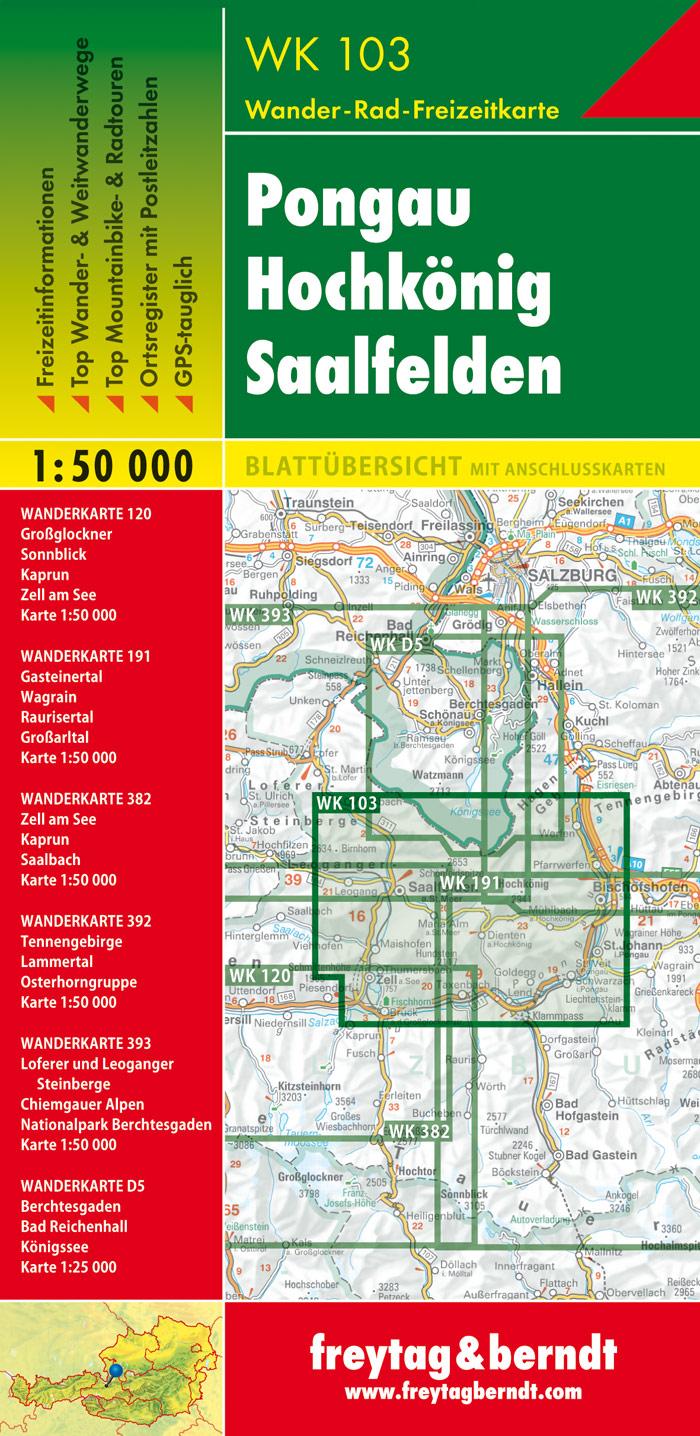 Rückseitencover Pongau, Hochkönig, Saalfelden 1 : 50 000. WK 103