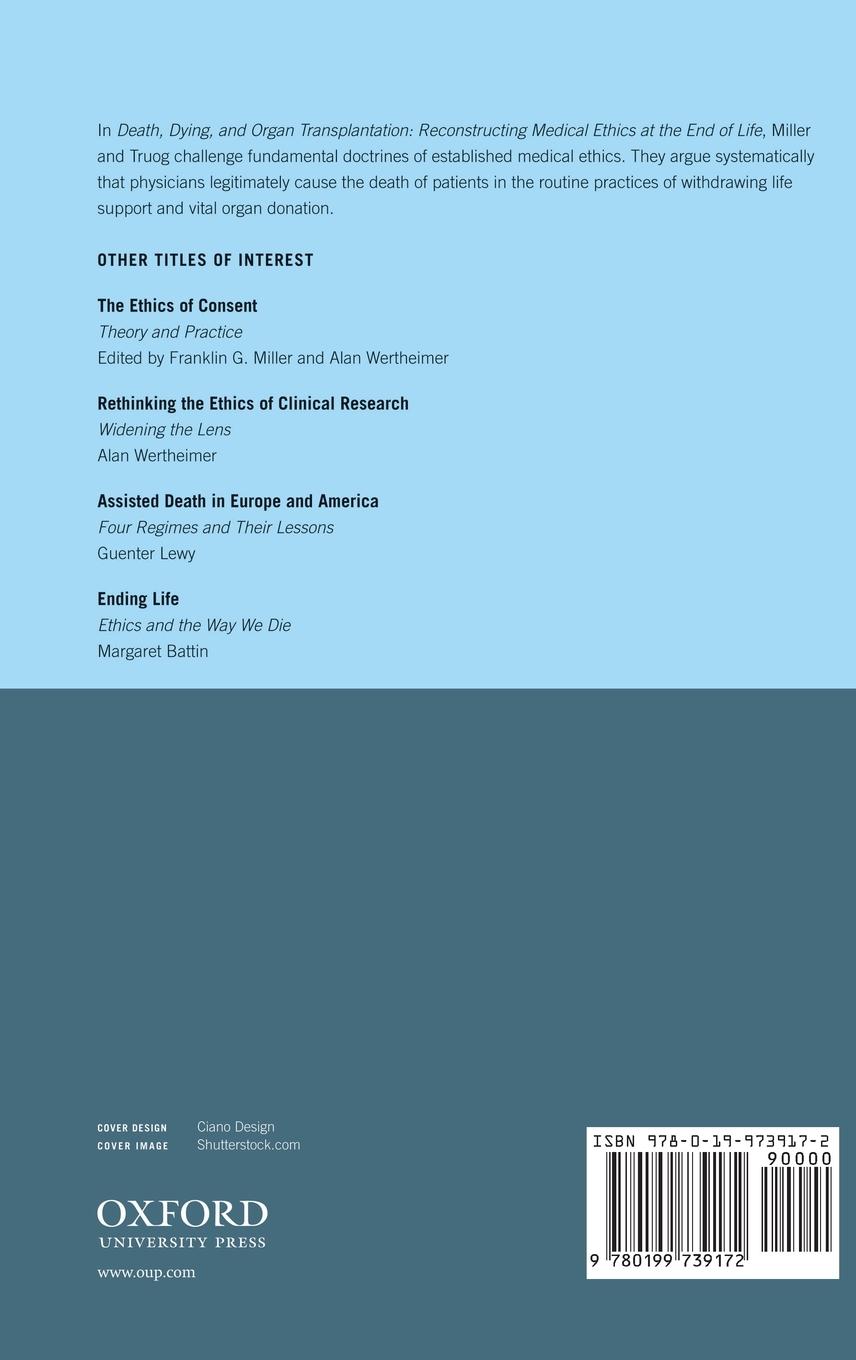 Rückseitencover Death, Dying, and Organ Transplantation
