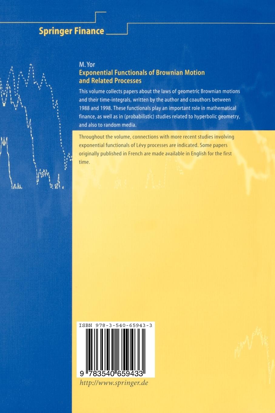 Rückseitencover Exponential Functionals of Brownian Motion and Related Processes