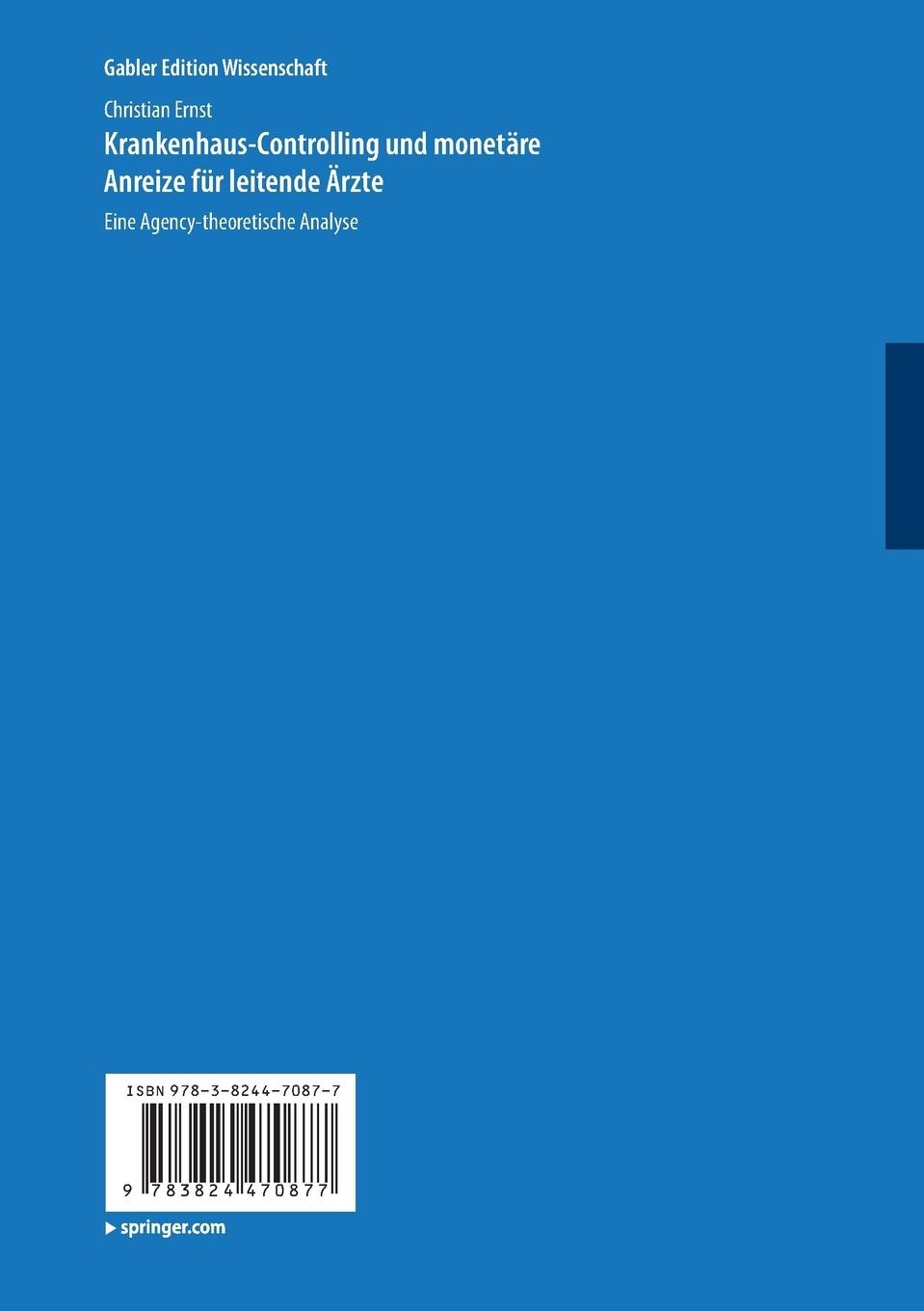 Rückseitencover Krankenhaus-Controlling und monetäre Anreize für leitende Ärzte