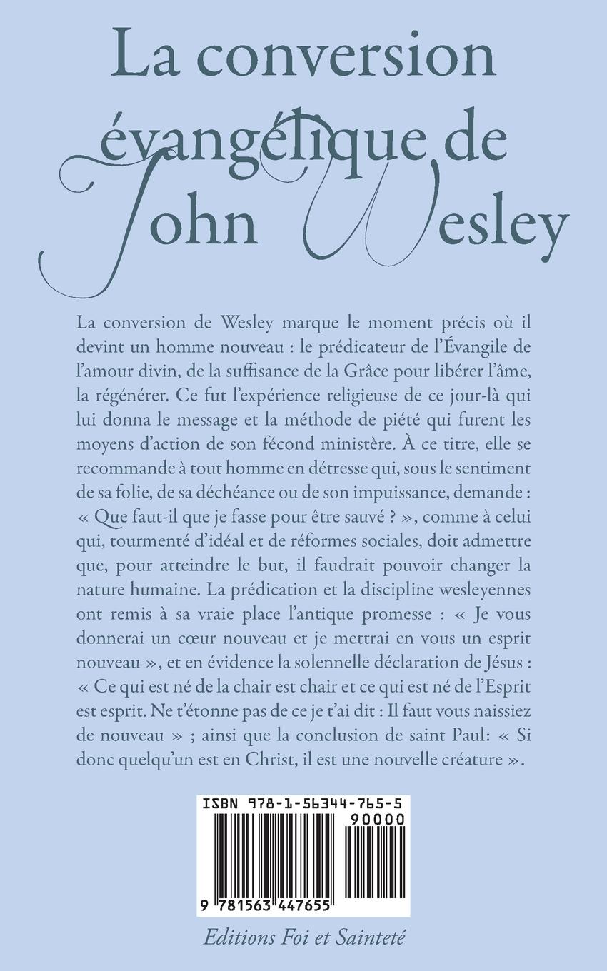 Rückseitencover La conversion évangélique de John Wesley