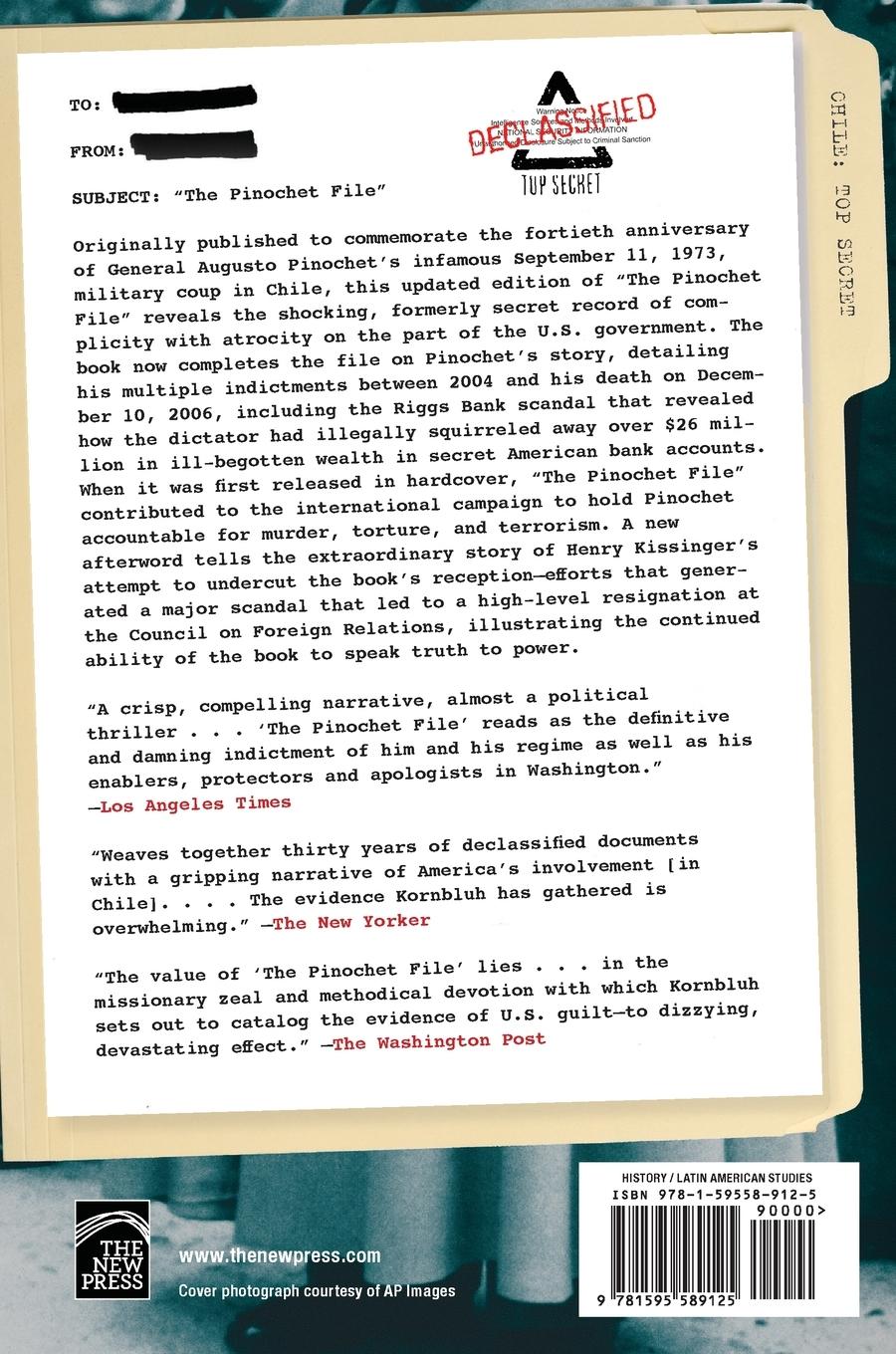 Rückseitencover The Pinochet File