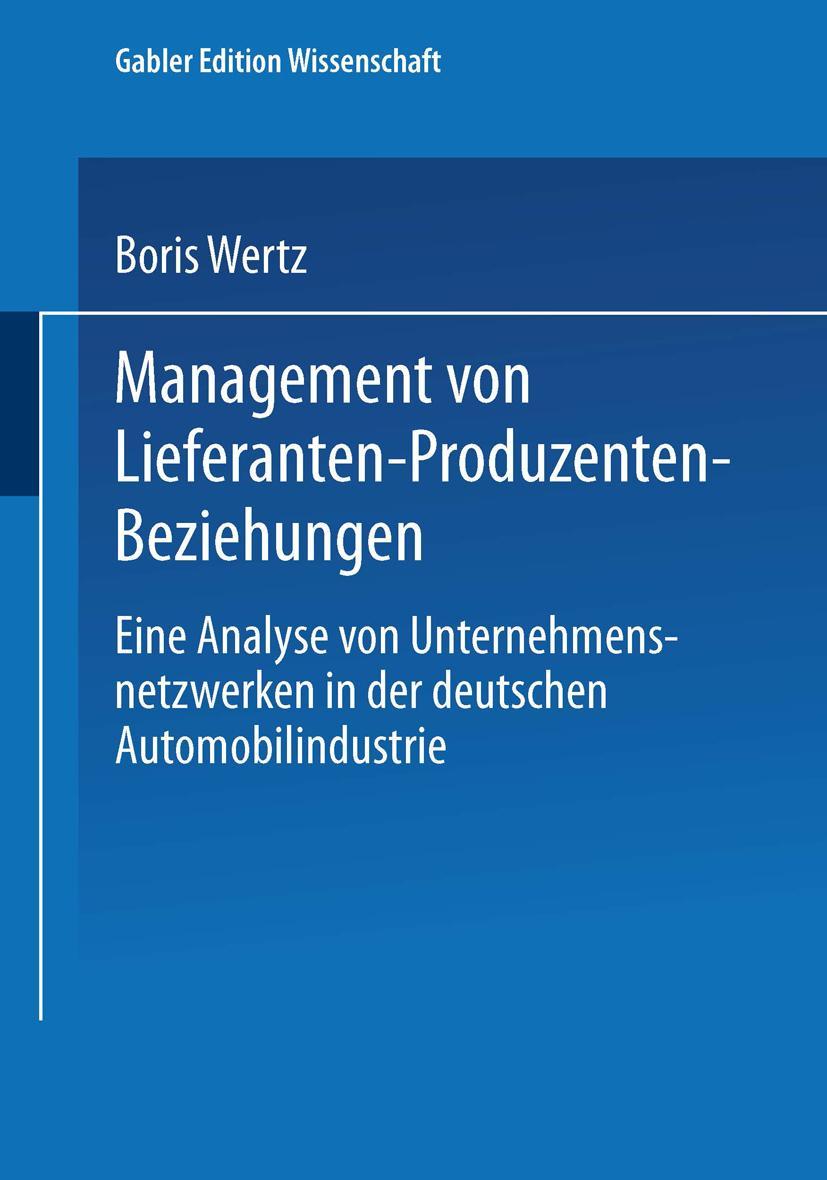 Vorderes Coverbild Management von Lieferanten-Produzenten-Beziehungen