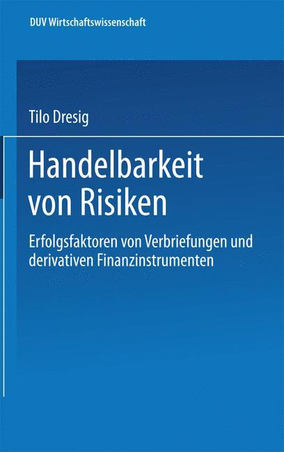 Vorderes Coverbild Handelbarkeit von Risiken
