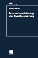 Vorderes Coverbild Internationalisierung der Abschlussprüfung