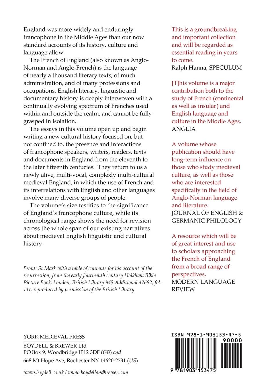 Rückseitencover Language and Culture in Medieval Britain