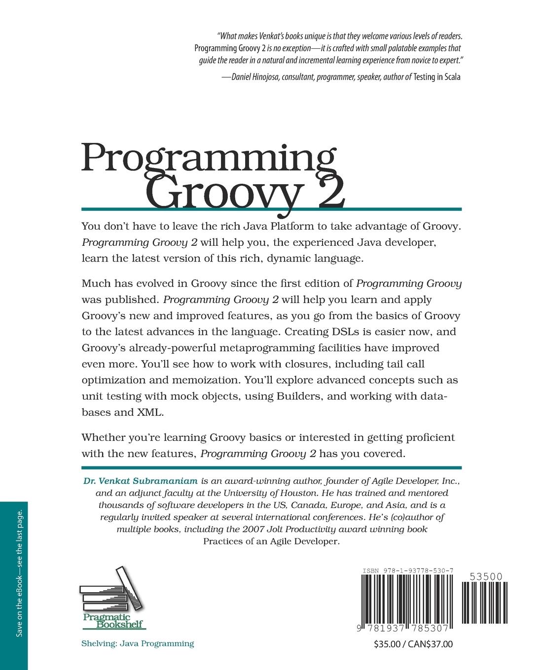 Rückseitencover Programming Groovy 2