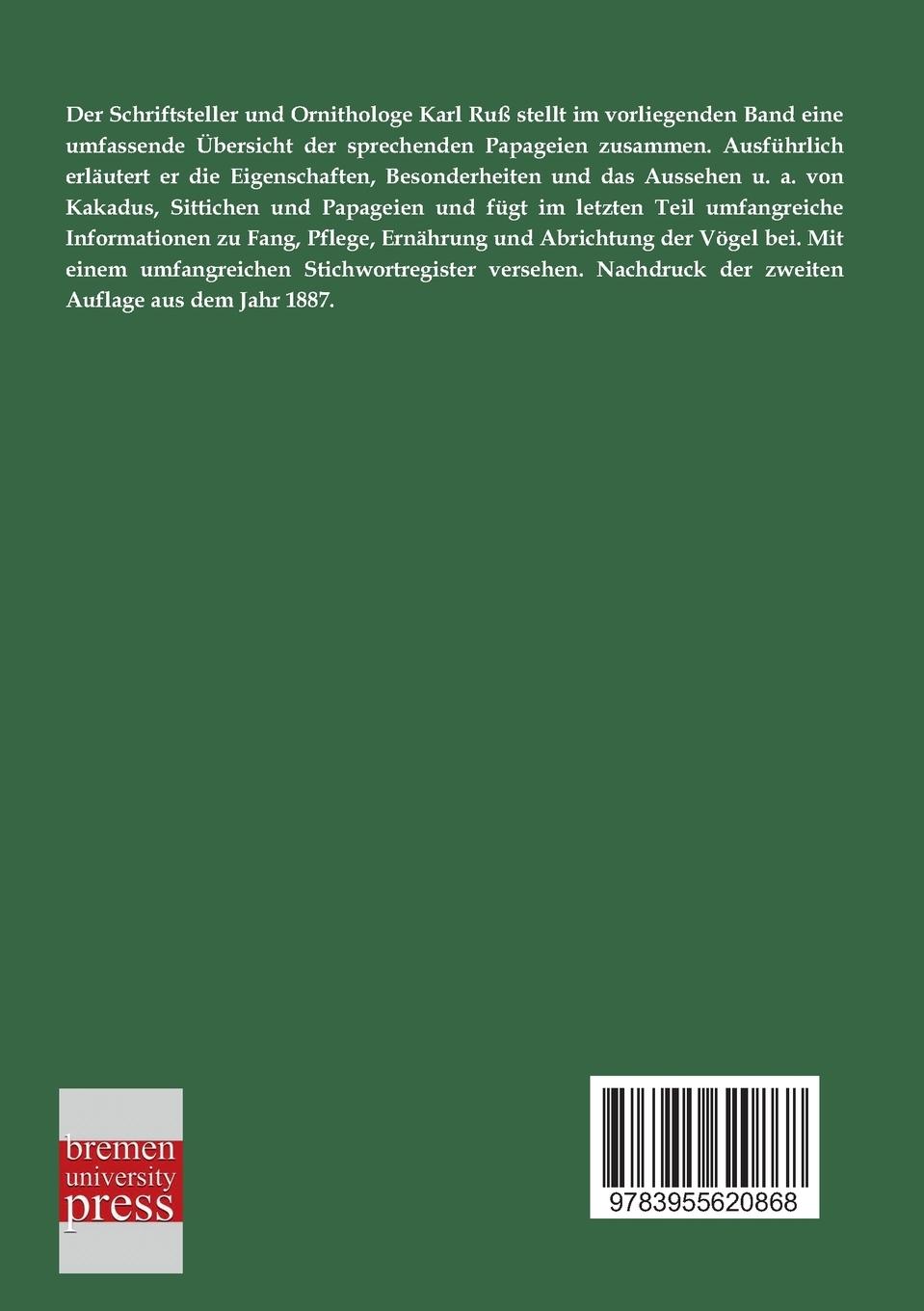 Rückseitencover Die sprechenden Papageien