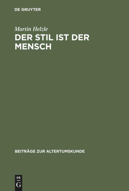 Vorderes Coverbild Der Stil ist der Mensch