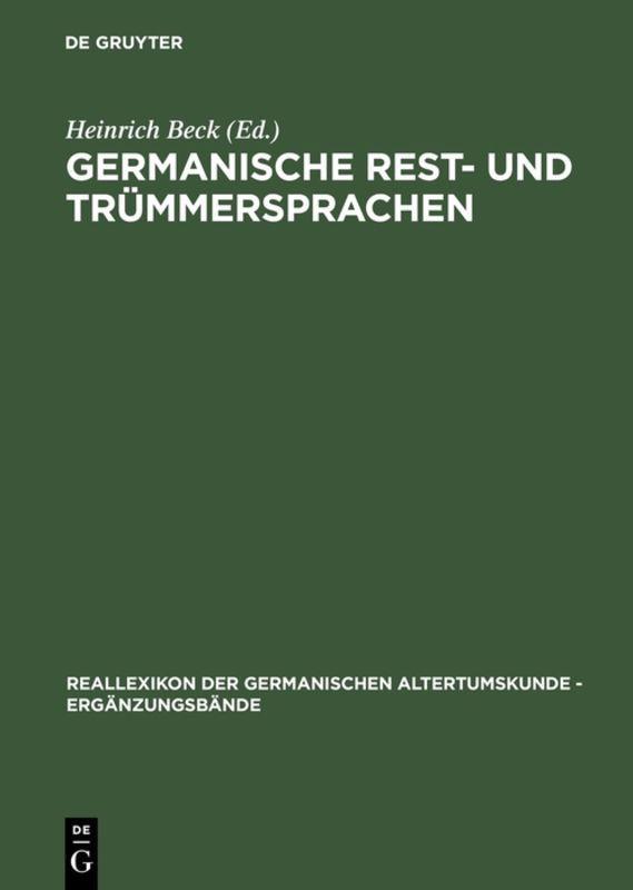Vorderes Coverbild Germanische Rest- und Trümmersprachen