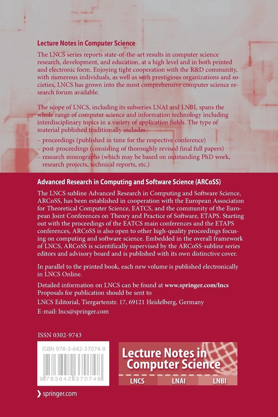 Rückseitencover Foundations of Software Science and Computation Structures