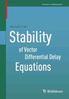 Vorderes Coverbild Stability of Vector Differential Delay Equations