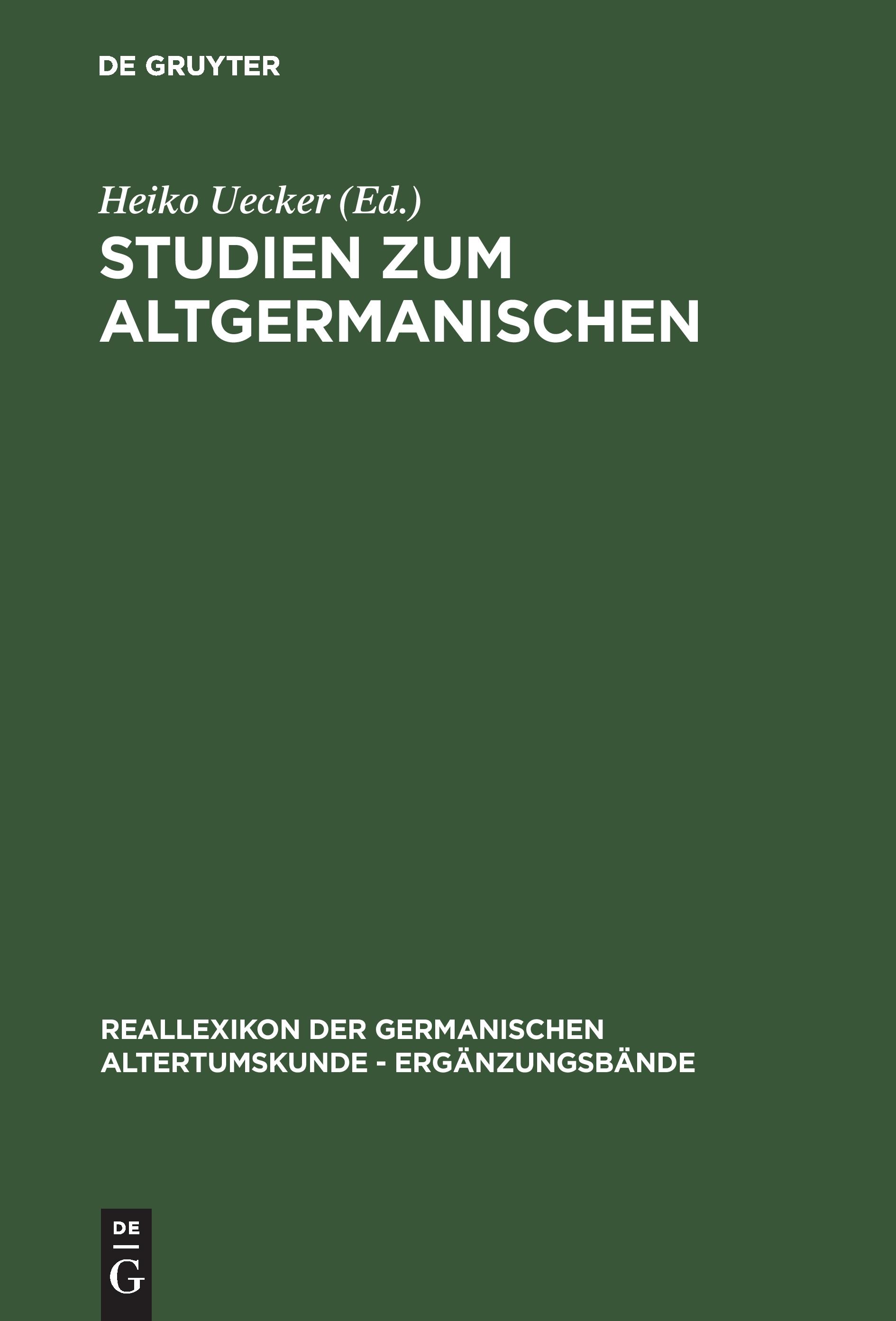 Vorderes Coverbild Studien zum Altgermanischen