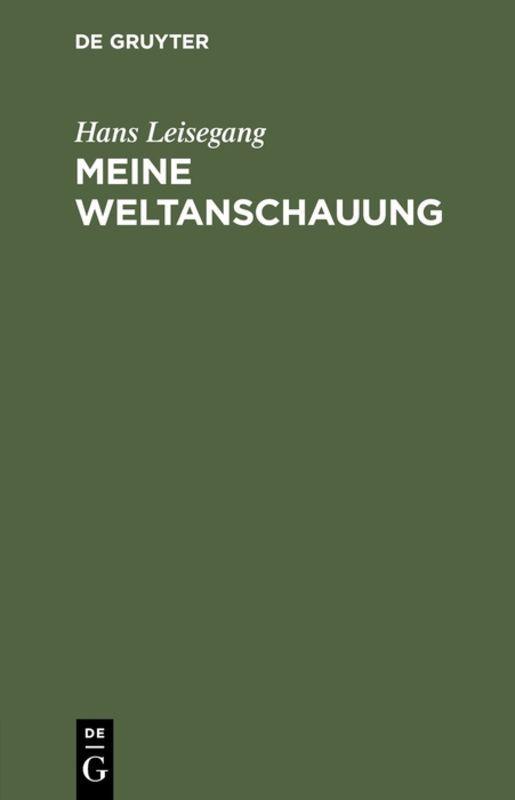 Vorderes Coverbild Meine Weltanschauung