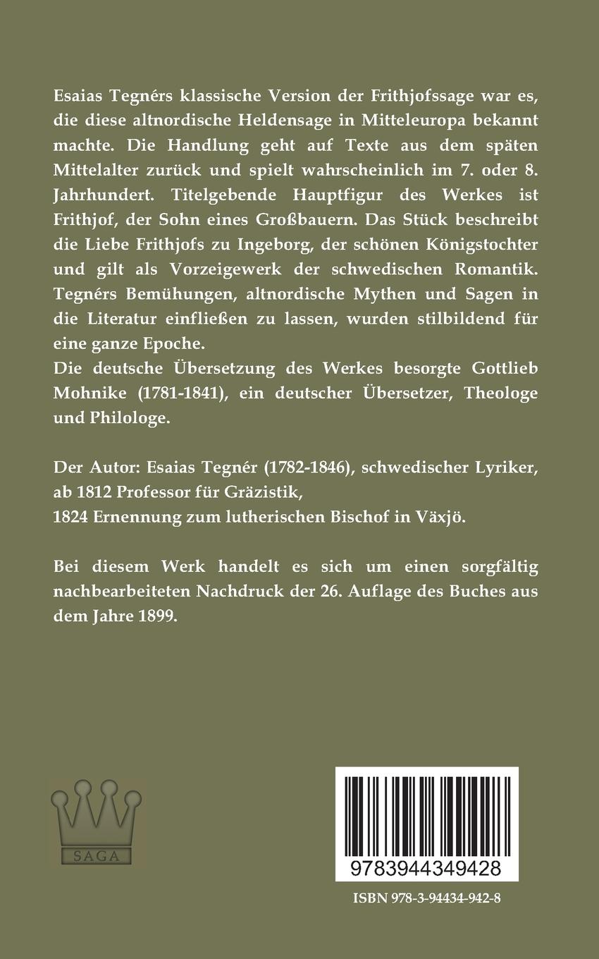 Rückseitencover Die Frithjof-Saga