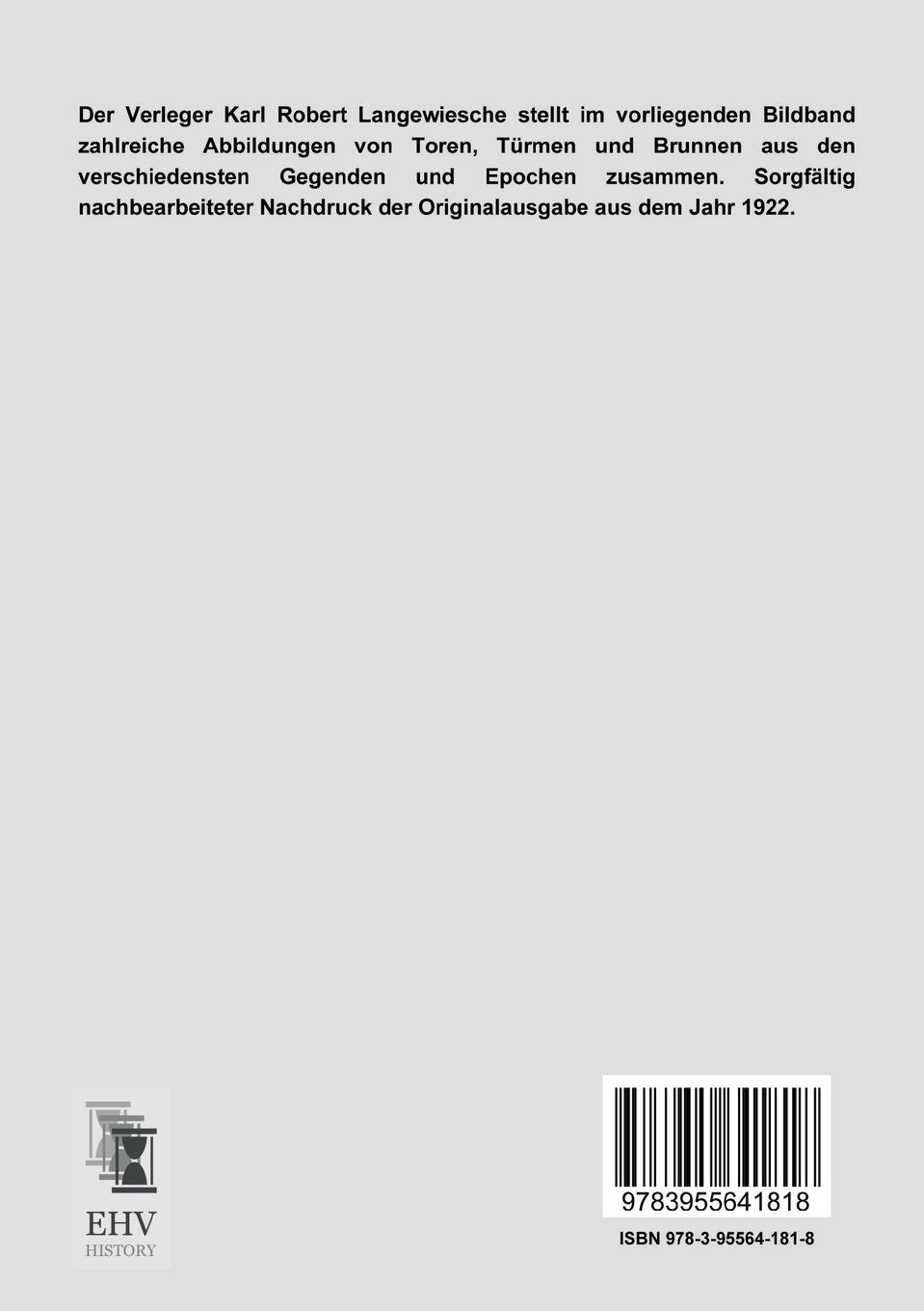 Rückseitencover Tore, Türme und Brunnen aus vier Jahrhunderten deutscher Vergangenheit
