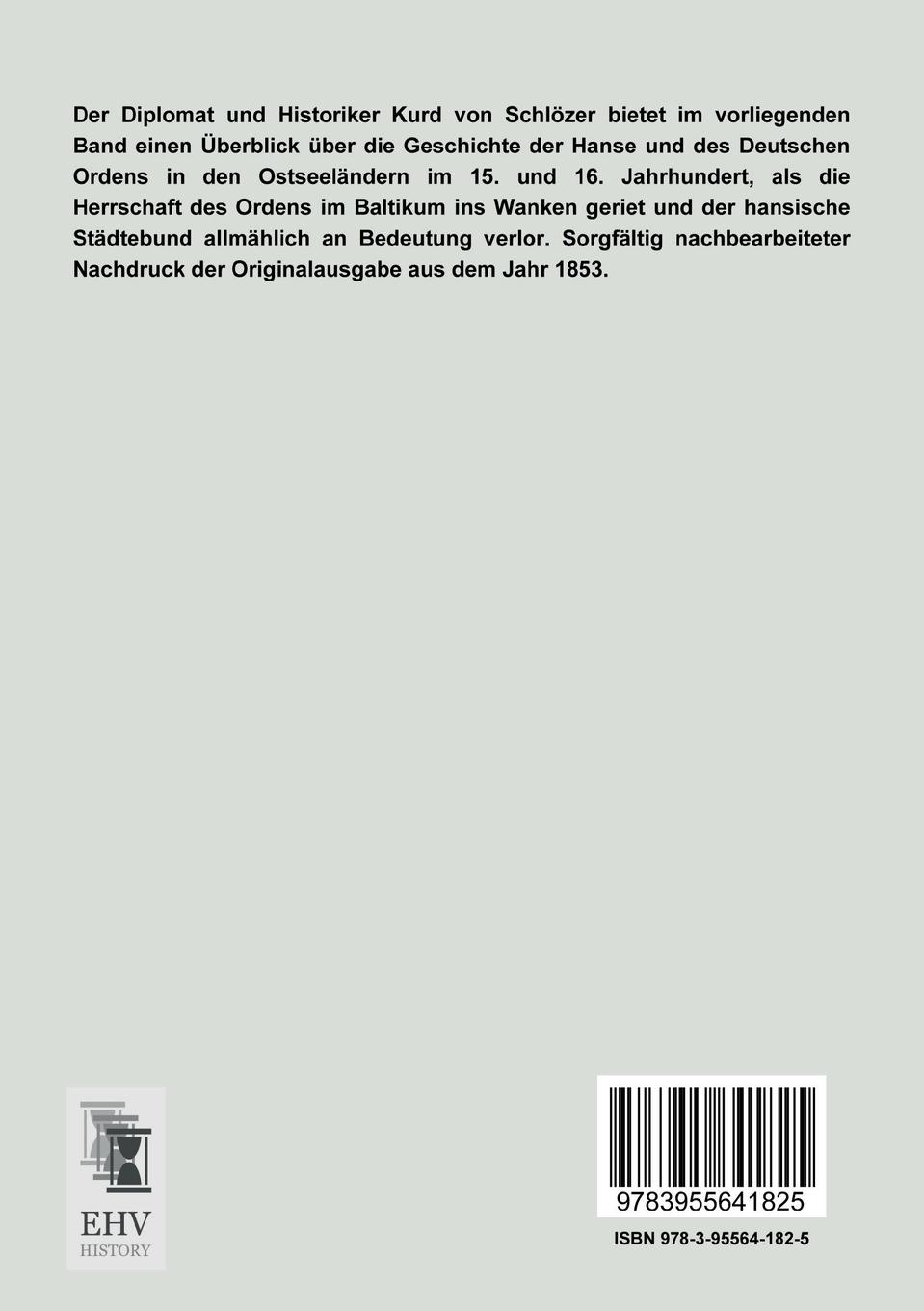 Rückseitencover Verfall und Untergang der Hansa und des Deutschen Ordens in den Ostseeländern