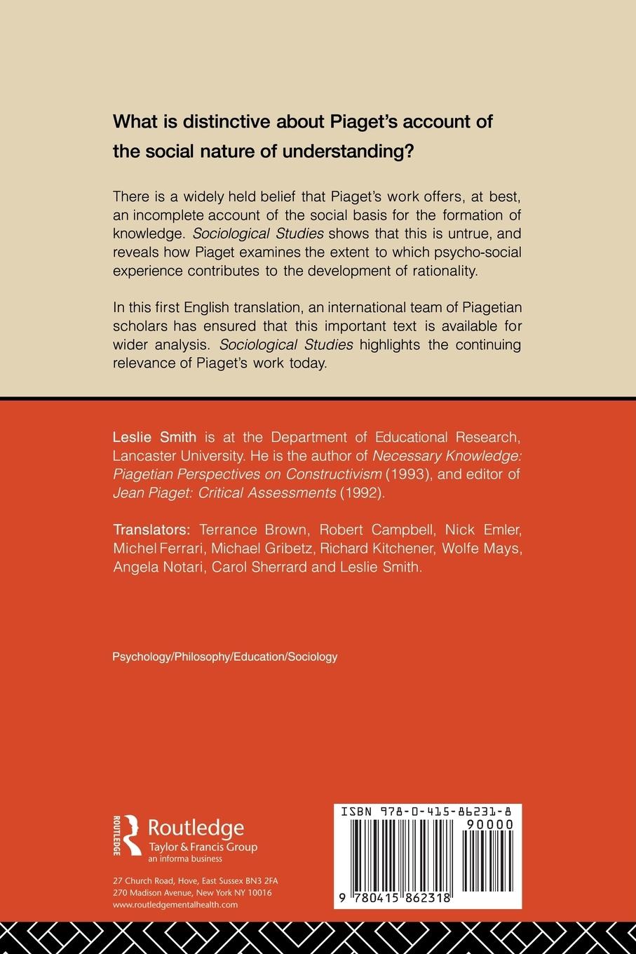 Rückseitencover Sociological Studies