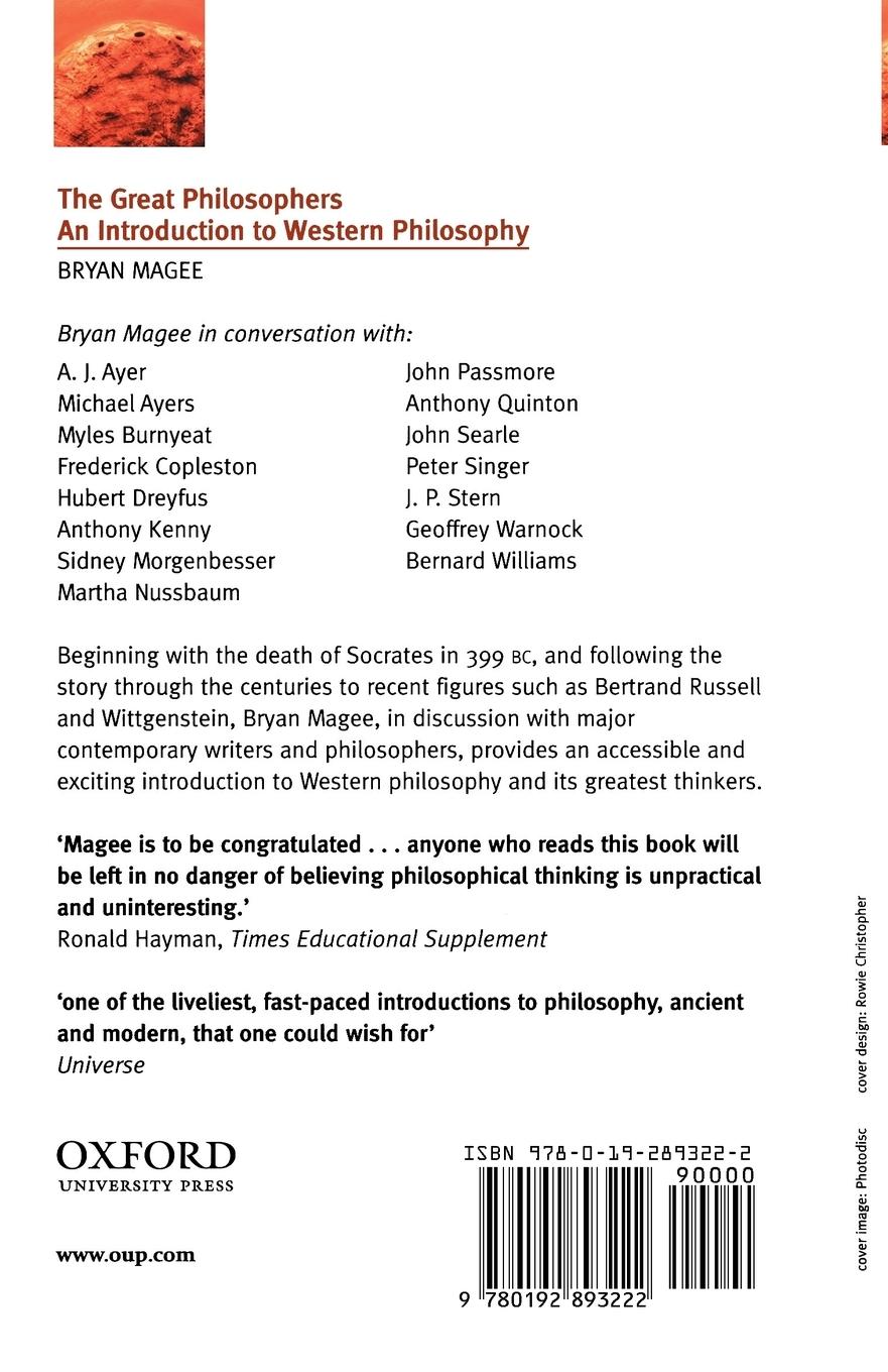 Rückseitencover The Great Philosophers