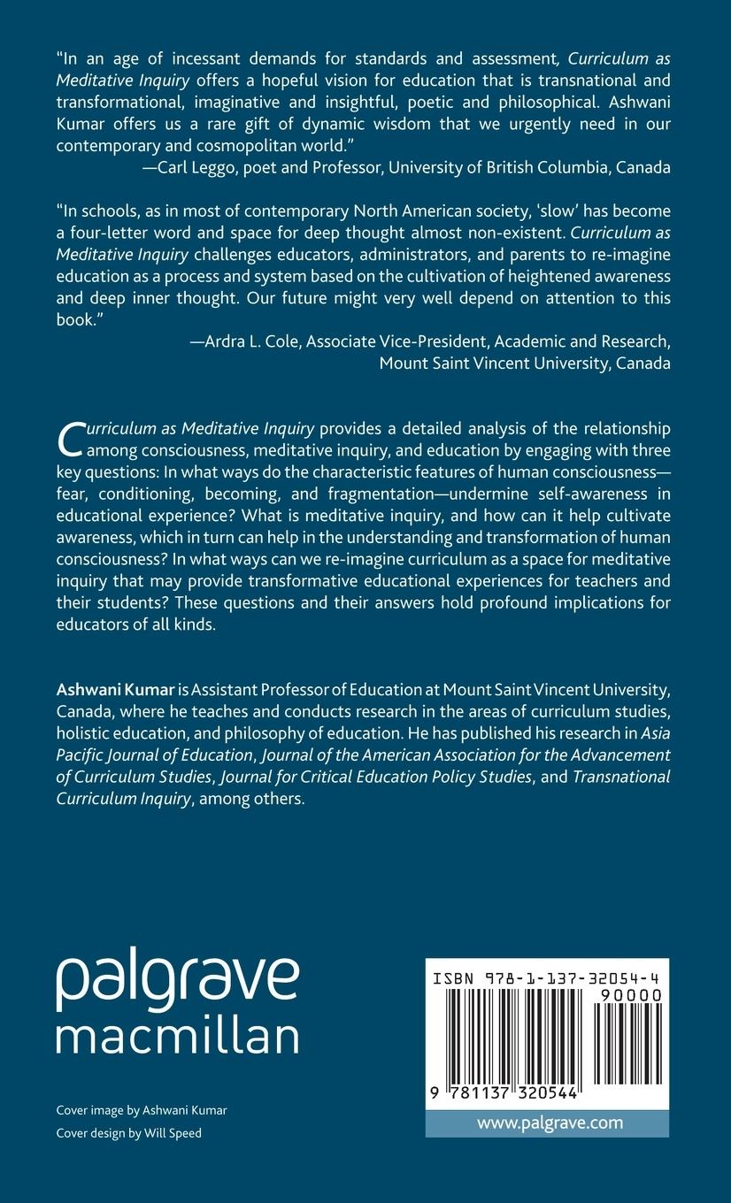 Rückseitencover Curriculum as Meditative Inquiry