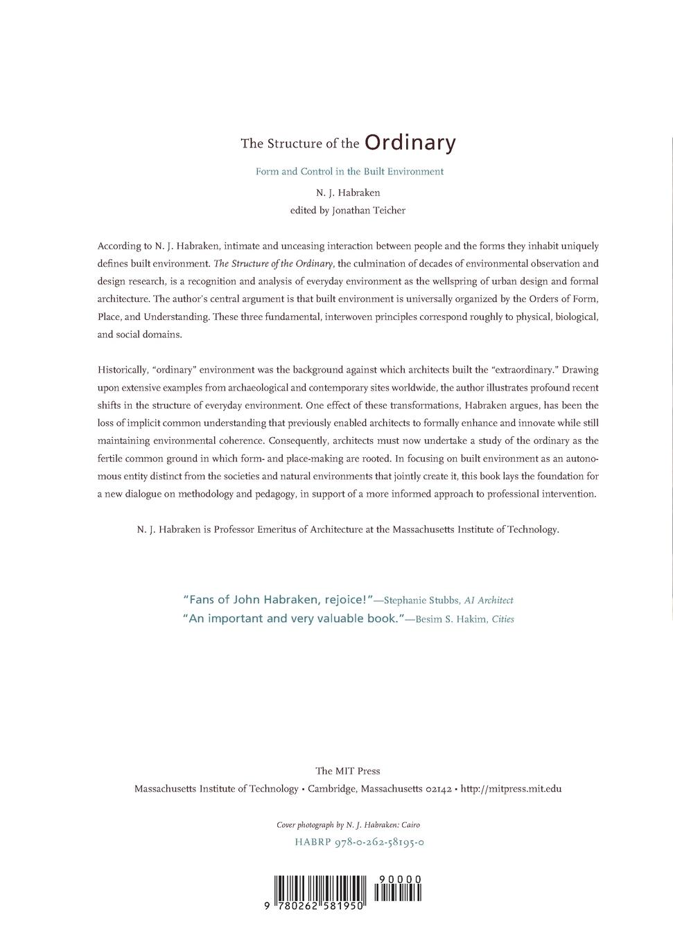 Rückseitencover The Structure of the Ordinary