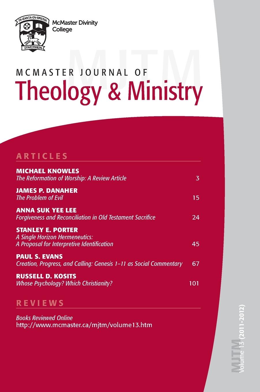 Vorderes Coverbild McMaster Journal of Theology and Ministry