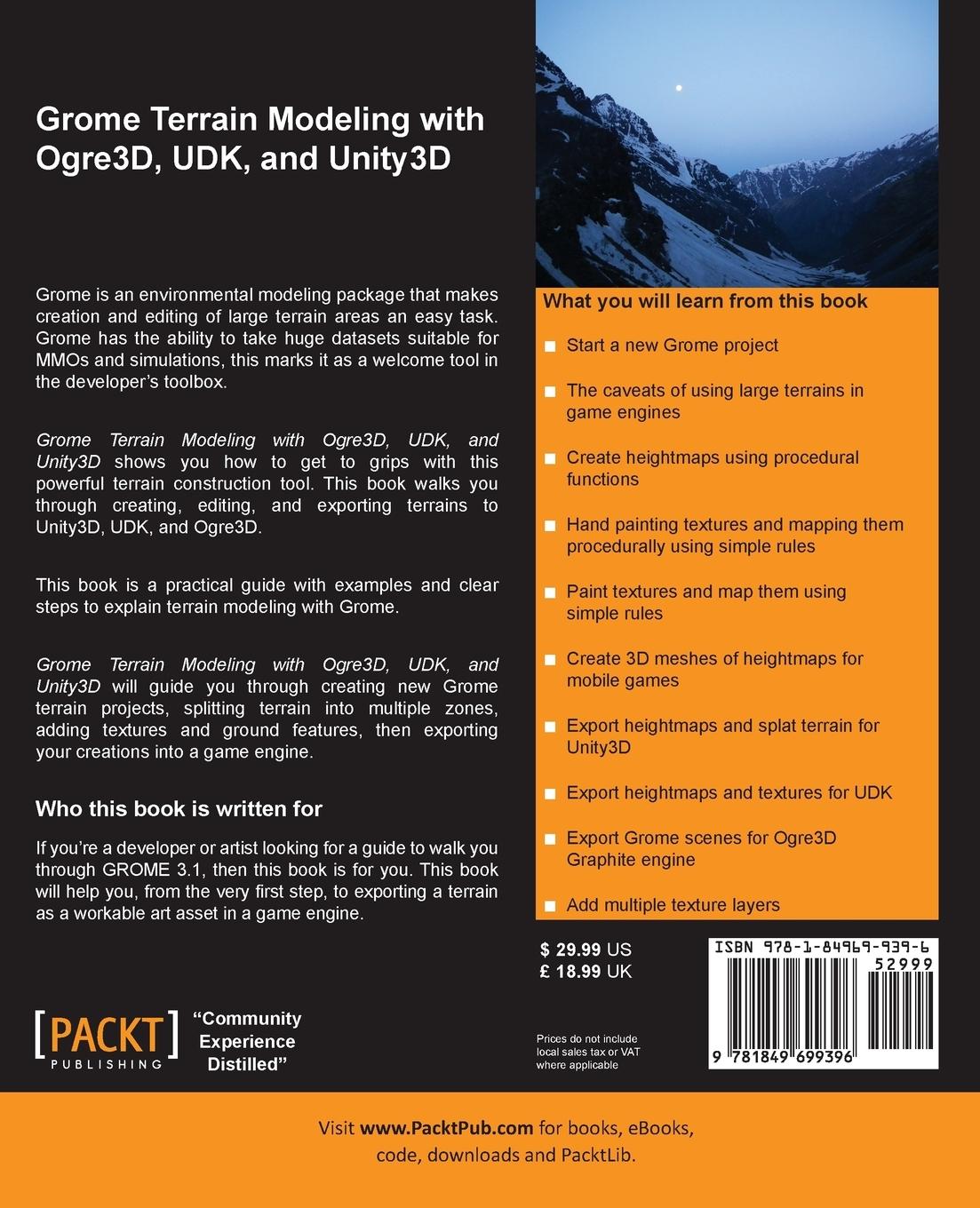 Rückseitencover Grome Terrain Modeling with Ogre3d, Udk, and Unity3d