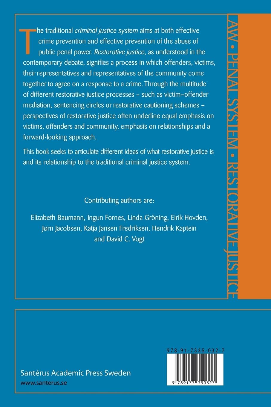 Rückseitencover Restorative Justice and Criminal Justice