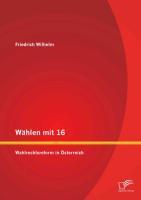 Vorderes Coverbild Wählen mit 16: Wahlrechtsreform in Österreich