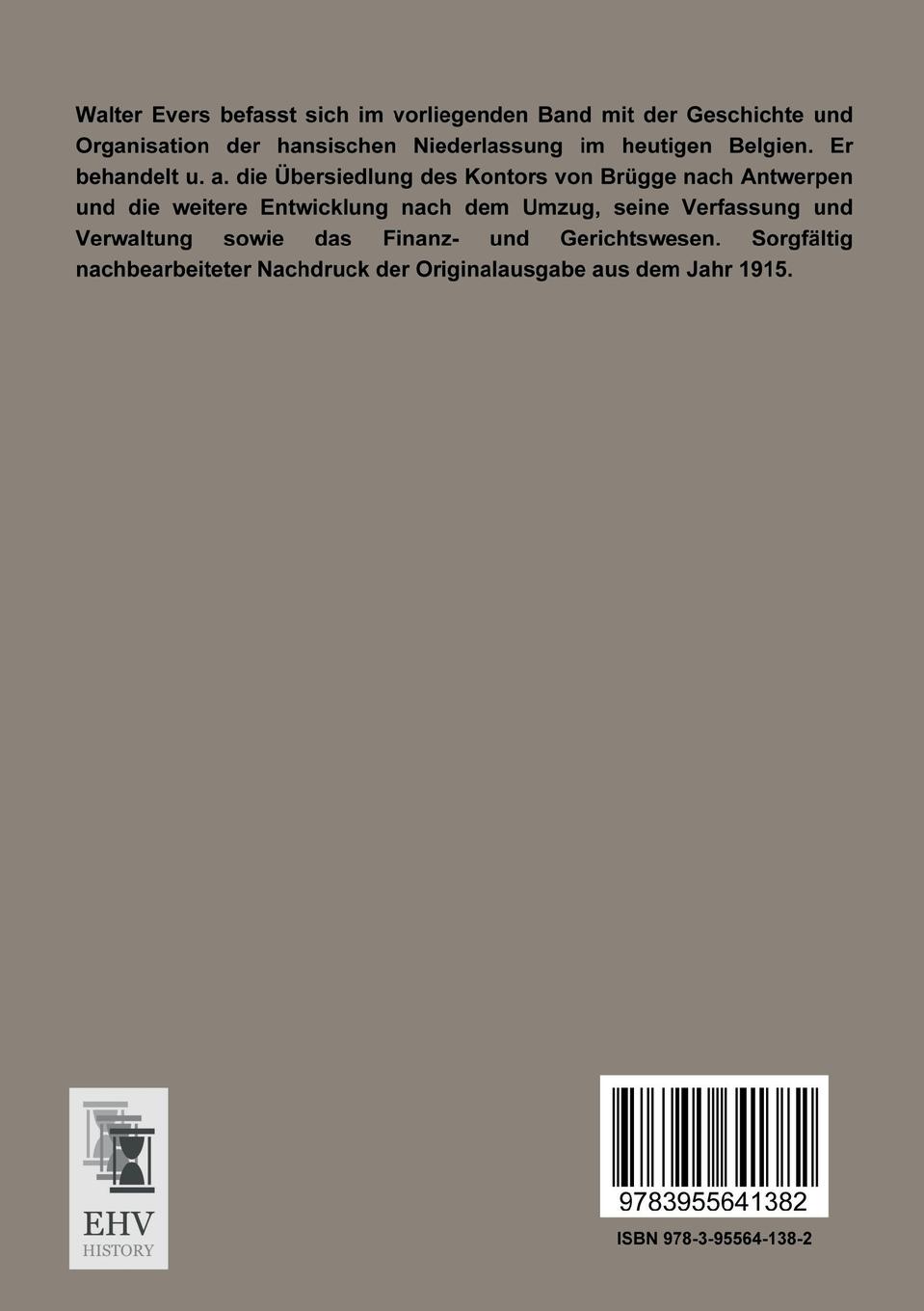 Rückseitencover Das hansische Kontor in Antwerpen