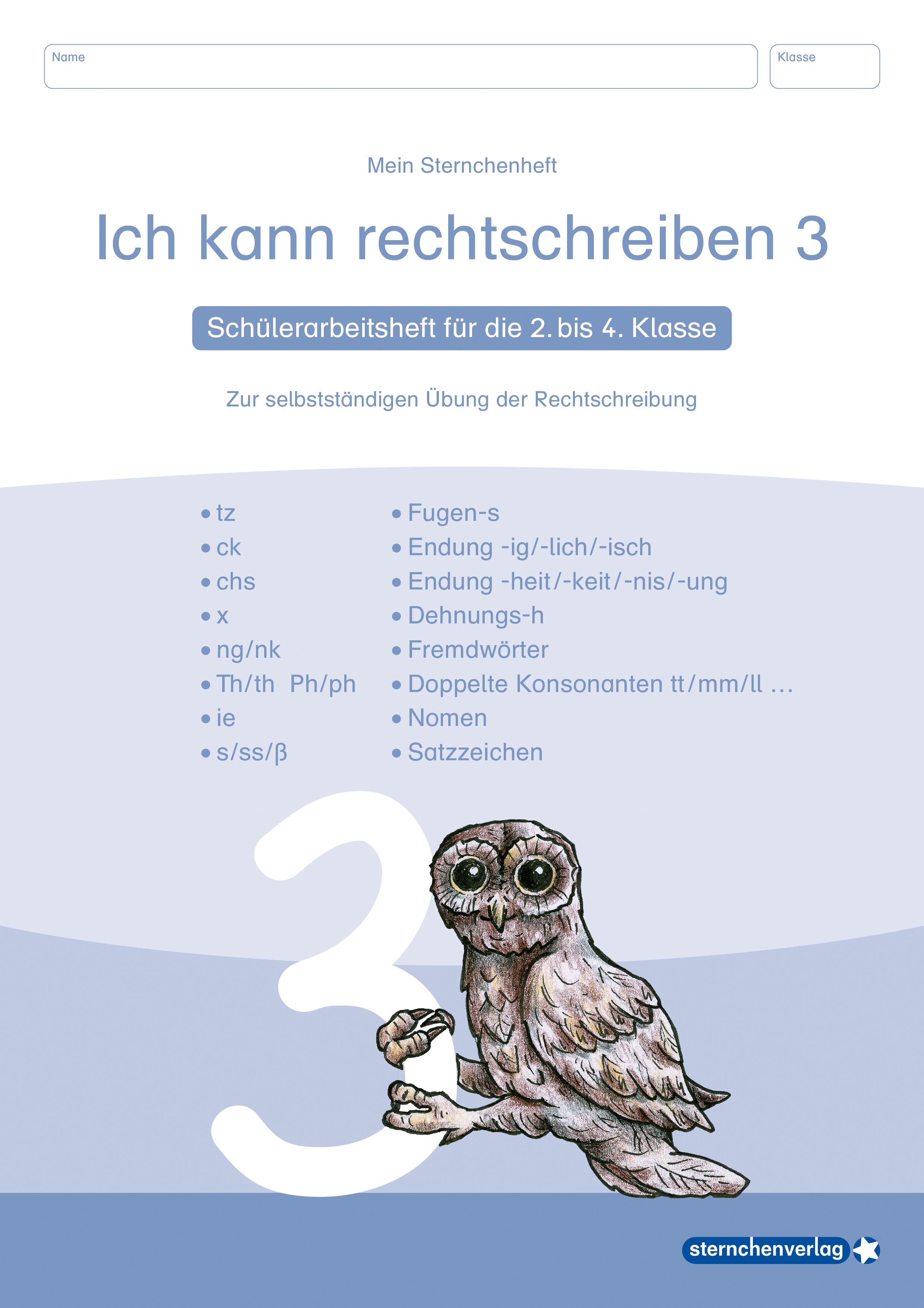 Vorderes Coverbild Ich kann rechtschreiben 3   Mein Sternchenheft für die 2. bis 4. Klasse