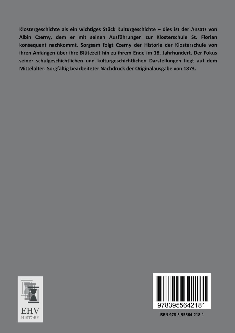 Rückseitencover Die Klosterschule von St. Florian