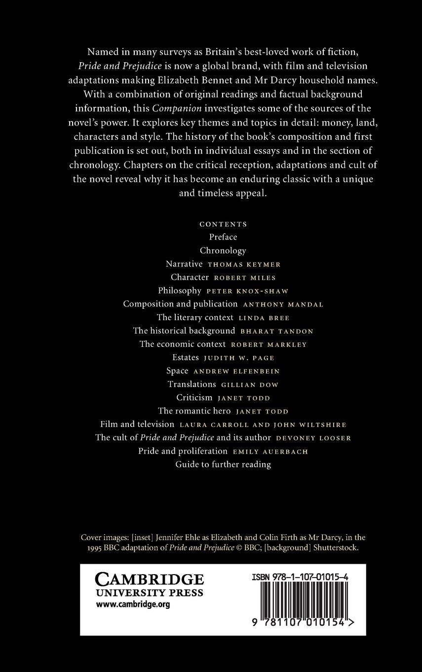 Rückseitencover The Cambridge Companion to 'Pride and Prejudice'