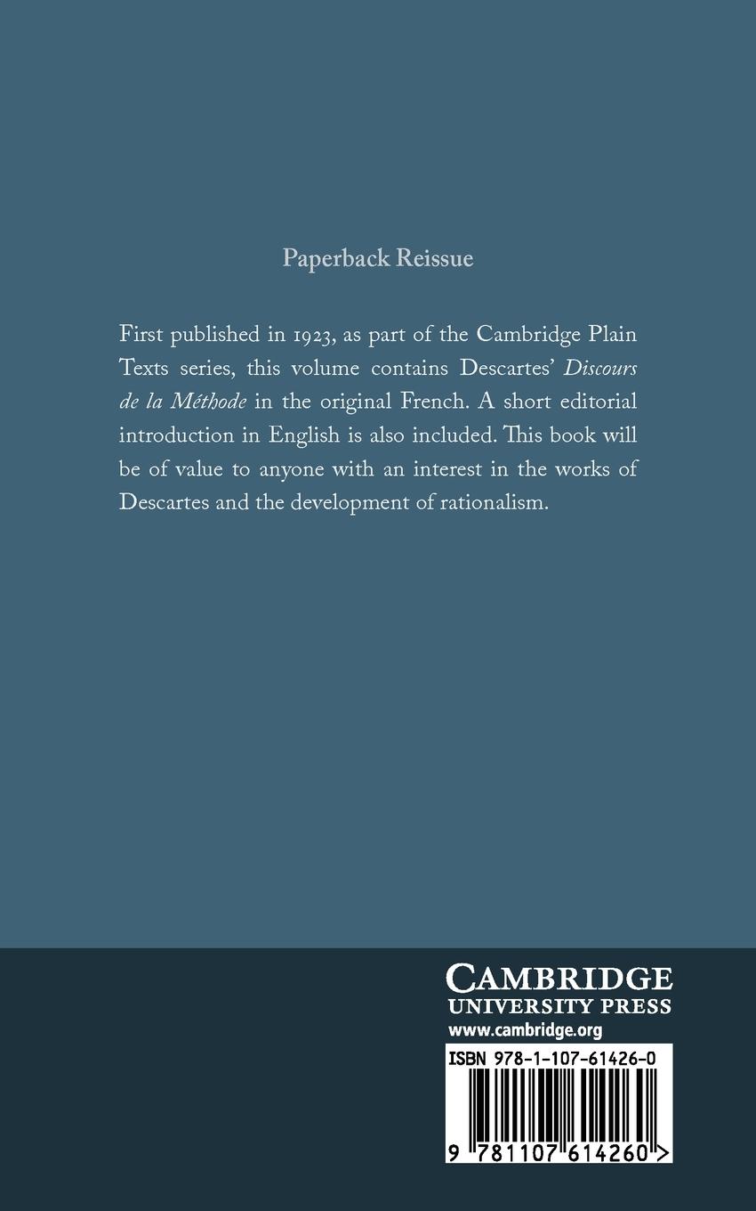 Rückseitencover Discours de la Methode