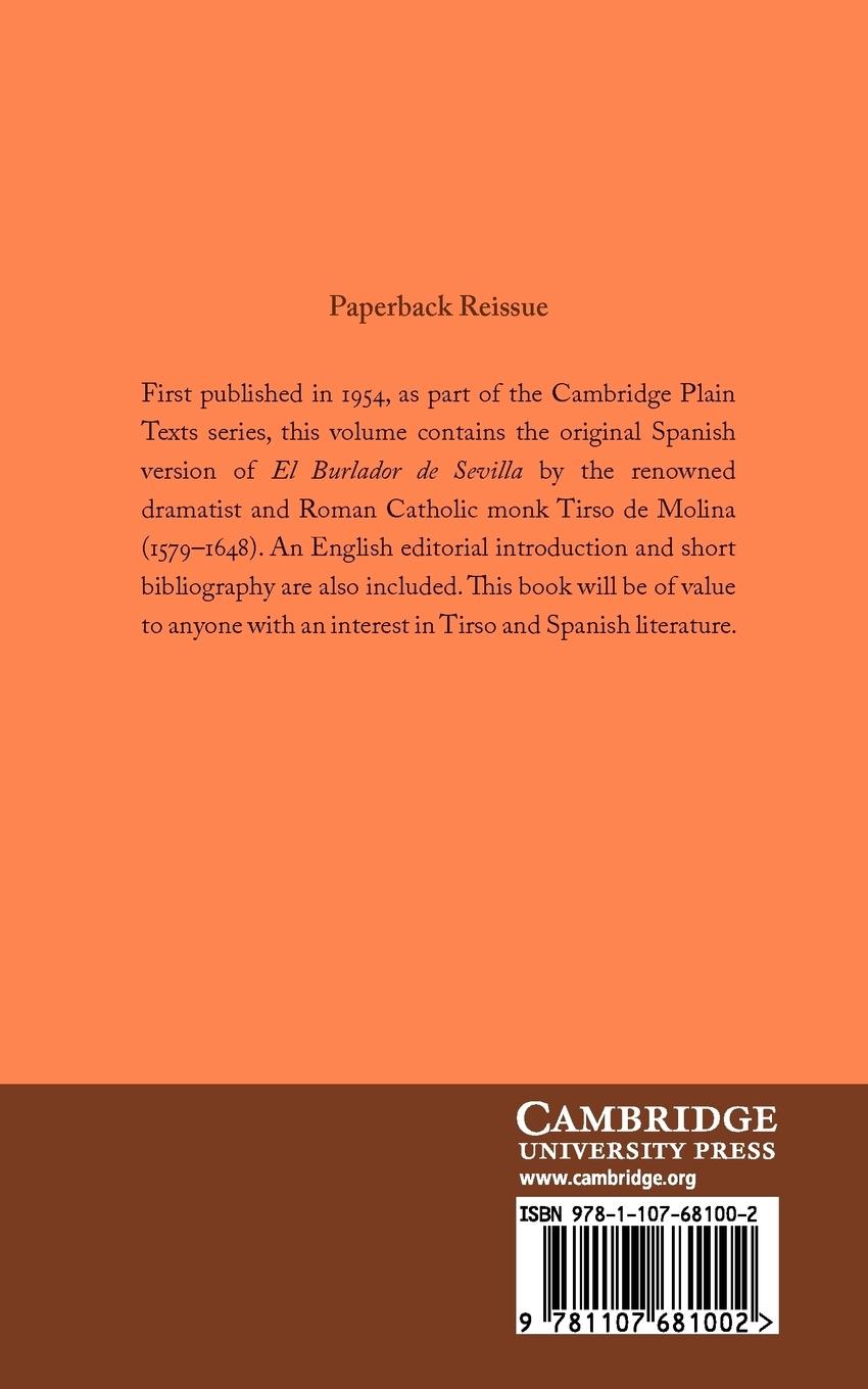 Rückseitencover El Burlador de Sevilla