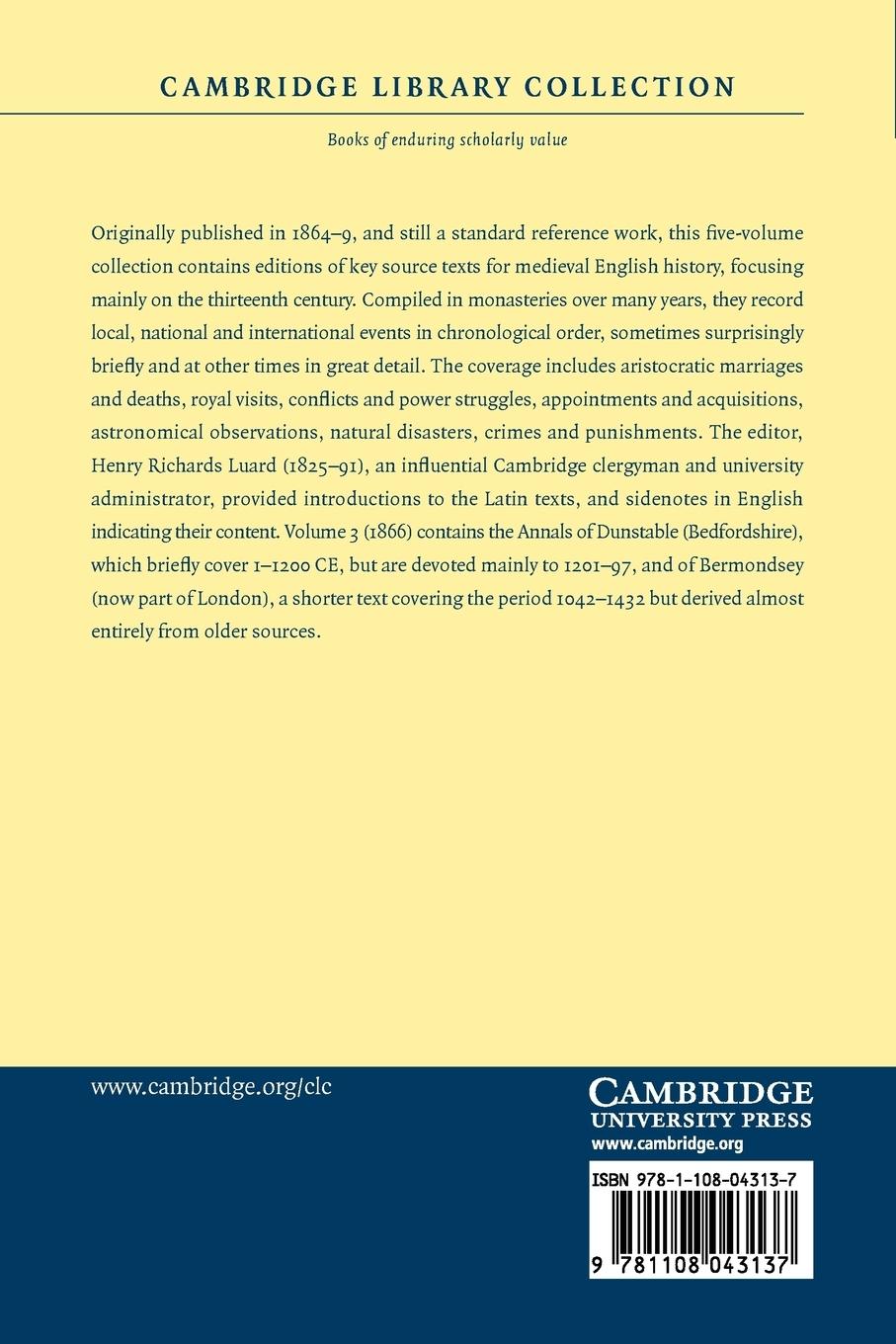 Rückseitencover Annales Monastici - Volume 3