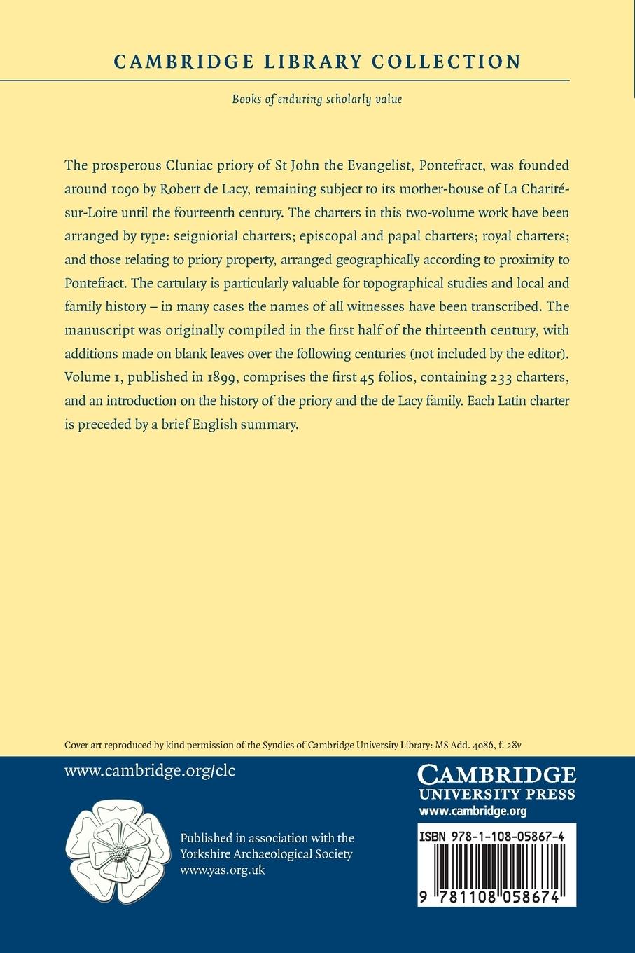 Rückseitencover The Chartulary of St John of Pontefract